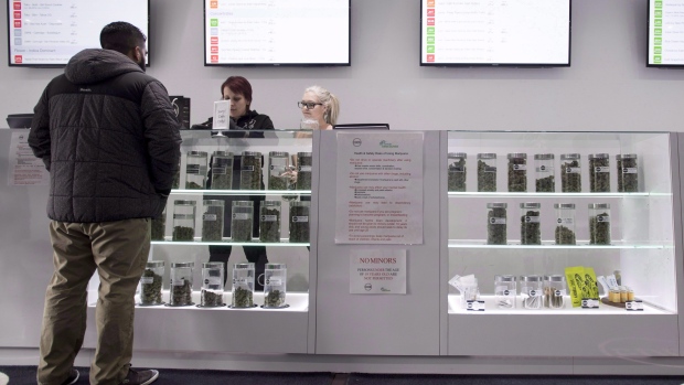 Various marijuana products are pictured at Eden marijuana dispensary in Vancouver