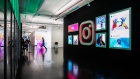 Signage and photographs are displayed at the Instagram Inc. office in New York, U.S. 