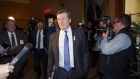 Toronto Mayor John Tory arrives for a meeting with Ontario Premier Doug Ford at Queen's Park