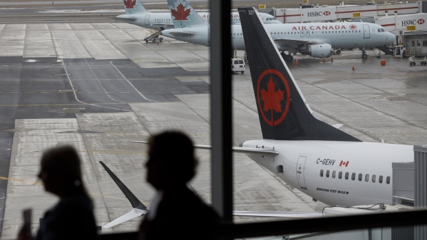 Air Canada Boeing 737 MAX 8 jet tail is seen on the tarmac at Toronto Pearson International Airport on March 13, 2019 in Toronto, Canada. U.S. President Donald Trump announced today that all 737 MAX 8 jets would be suspended from use following the recent crashes in Indonesia and Ethiopia. Several other countries, including Canada, China, and Australia have announced that they would also be grounding the jets.