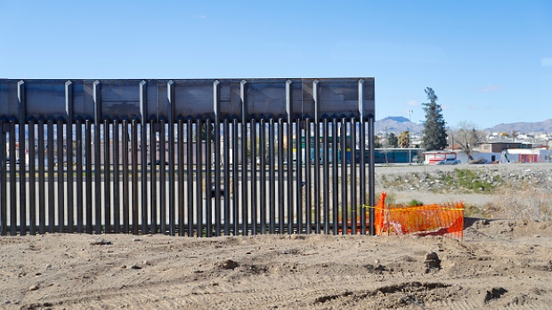 An incomplete section of border fencing as seen from the Texas side during Acting Secretary of Defense Patrick Shanahan's tour of the US-Mexico border February 23, 2019 in El Paso, Texas. Shanahan will visit troops on the border and sites where the Department of Homeland Security has requested Pentagon assistance to combat drug smuggling. 