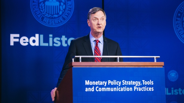 Charles Evans, president of the Federal Reserve Bank of Chicago, speaks during the Monetary Policy S