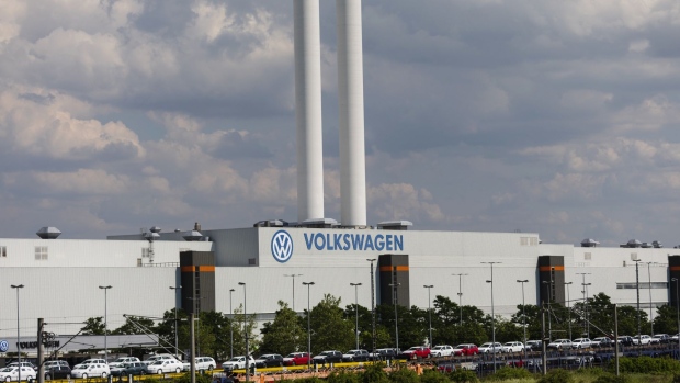 The Volkswagen AG manufacturing plant stands in Zwickau. 