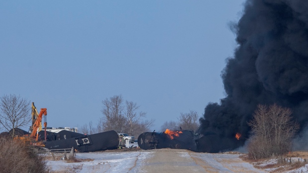 Two Canadian Pacific train derailments being cleaned up in Alberta and Saskatchewan
