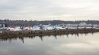 Grounded Boeing Co. 737 Max airplanes are seen in a parking lot along the Duwamish River