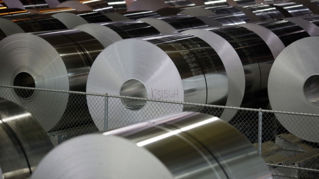 Rows of aluminum coils sit on the floor of the Arconic Inc. manufacturing facility in Alcoa, Tennessee, U.S., on Tuesday, Jan. 24, 2017. Arconic Inc. is scheduled to release earnings figures on January 31.