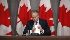 Stephen Poloz, outgoing governor of the Bank of Canada, gathers papers following a news conference on Parliament Hill in Ottawa, Ontario, Canada, on Friday, May 1, 2020. 
