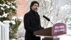 Justin Trudeau speaks outside his Ottawa residence on Jan. 5.