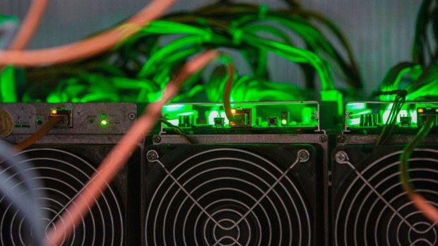 Mining devices at the CryptoUniverse cryptocurrency mining farm in Nadvoitsy, Russia. Photographer: Andrey Rudakov/Bloomberg