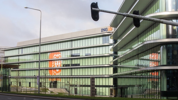 The ING Groep NV bank Cedar campus headquarters at Cumulus Park in Amsterdam, Netherlands, on Wednesday, Feb. 2, 2022. Societe Generale SA has entered into exclusive negotiations with ING to attract its French retail banking customers, as the Dutch lender exits the market.