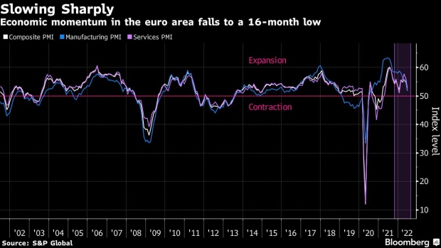 Eurozone Economy Slows Sharply on Squeeze From Record Prices - BNN  Bloomberg - Pioneer Sheets
