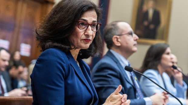 Minouche Shafik testifies during the House Education and a Workforce Committee hearing in Washington DC on April 17. Photographer: Tom Williams/CQ-Roll Call, Inc/Getty Images