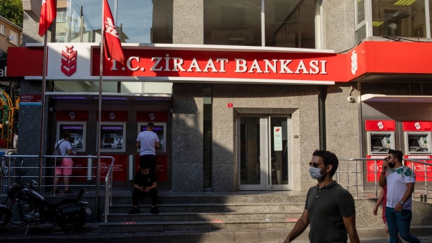 <p>A branch of TC Ziraat Bankasi AS in Istanbul.</p>