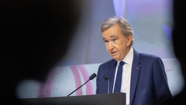 <p>Bernard Arnault during the company's annual general meeting in Paris on April 18.</p>