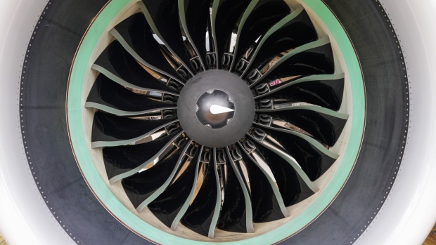 A Pratt & Whitney turbofan engine. Photographer: Nathan Laine/Bloomberg