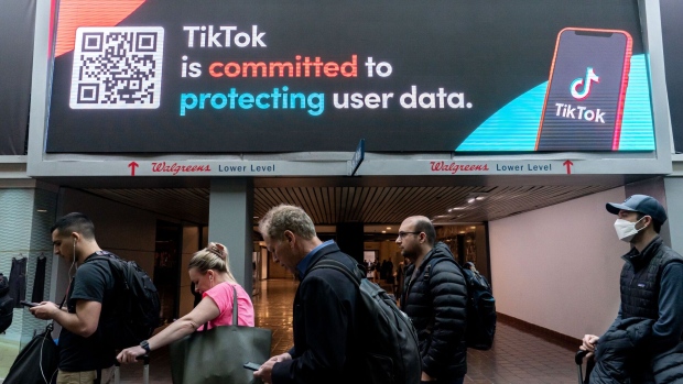 A TikTok advertisement in Washington, DC, in 2023.