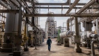 <p>A worker at the Braskem petrochemical plant in Duque de Caxias, Brazil.</p>