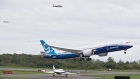 <p>A Boeing 787 Dreamliner lifts off at Paine Field in Everett, Washington.</p>
