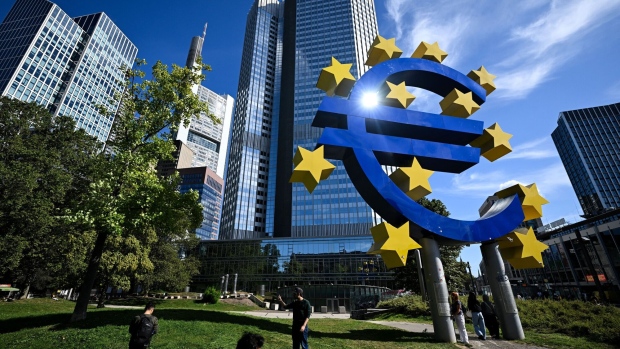 The European Central Bank can begin to lower interest rates at its meeting next month. Photographer: Kirill Kudryavtsev/AFP/Getty Images