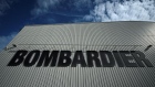 The Bombardier logo is seen at the Bombardier factory in Belfast, Northern Ireland September 26