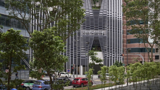 <p>The CapitaSpring building in Singapore.</p>