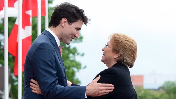Trudeau and Bachelet