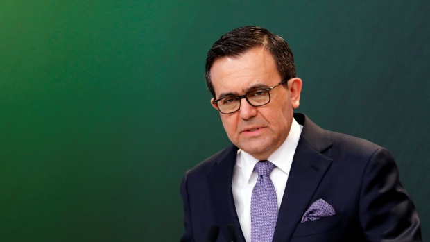 Mexico's Economy Minister Ildefonso Guajardo holds a news conference in Mexico City, Mexico March 13