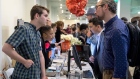 Job seekers and recruiters gather at TechFair in Los Angeles, California, U.S. March 8, 2018. 