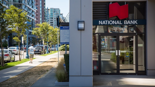A National Bank of Canada branch stands in Richmond, British Columbia, Aug. 28, 2017