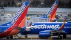 Southwest Airlines Co. planes stand on the tarmac at San Francisco International Airport (SFO) in San Francisco, California, U.S., on Friday, Jan. 19, 2018.