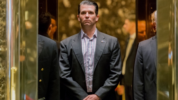 Donald Trump Jr., son of U.S. President-elect Donal Trump, stands in an elevator at Trump Tower in New York, U.S., on Wednesday, Jan. 18, 2017. 