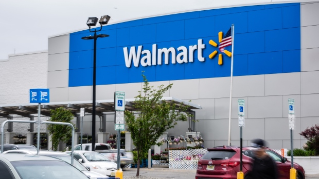 Walmart Inc. signage is displayed outside a store in Secaucus, New Jersey, U.S., on Wednesday, May 16, 2018. Walmart is scheduled to release earnings figures on May 17. 