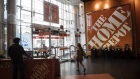 A customer exits a Home Depot Inc. store in New York, U.S., on Friday, Aug. 11, 2017. Home Depot Inc. is scheduled to release earnings figures on August 15. 