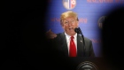 U.S. President Donald Trump speaks during a news conference following the DPRK-USA Singapore Summit in Singapore, on Tuesday, June 12, 2018. The U.S. and North Korea agreed to seek complete denuclearization of the Korean peninsula following a historic summit between Trump and North Korean leader Kim Jong Un, yet the accord set no deadline and left the path to disarmament undefined. 