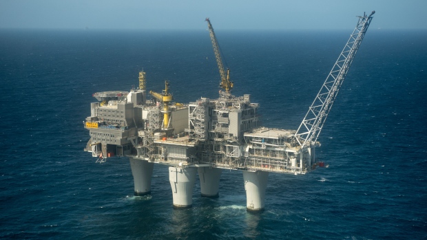 The Troll A natural gas platform, operated by Equinor ASA, stands in the North Sea, Norway, May 2018