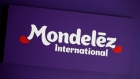 FILE PHOTO: Logo of Mondelez International is pictured at the company's building in Zurich