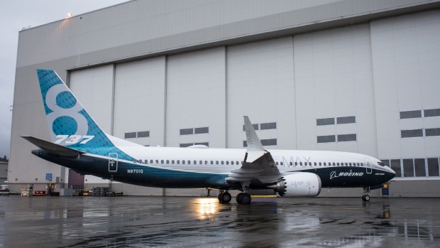 The Boeing 737 MAX 8. Photographer: David Ryder/Bloomberg