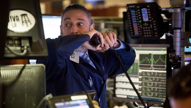 A trader works on the floor of the New York Stock Exchange (NYSE) in New York, U.S.