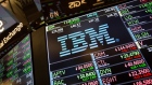 FILE: A monitor displays International Business Machines Corp. (IBM) signage on the floor of the New York Stock Exchange (NYSE) in New York, U.S., on Monday, Aug. 20, 2018. IBM’s $33 billion purchase of Red Hat Inc. -- the world’s second-largest technology deal ever -- is aimed at catapulting the company into the ranks of the top cloud software competitors. 