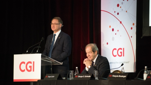 George Schindler, CEO of CGI, speaks at the company's annual general meeting in January 2018. 