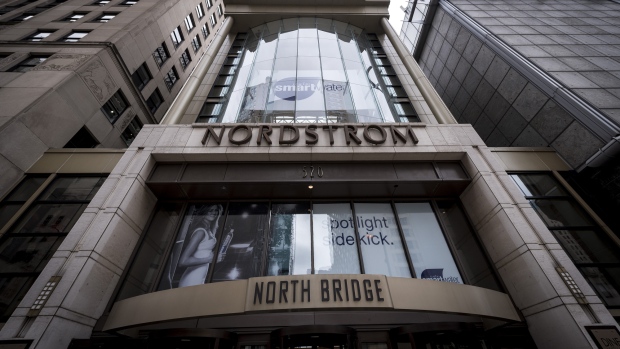 Signage is displayed outside a Nordstrom Inc. store in downtown Chicago, Illinois, U.S., on Friday, Aug. 4, 2017. Nordstrom Inc. is scheduled to release earnings figures on August 10. 