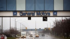 Signage is displayed near the General Motors Co.'s Oshawa assembly plant.