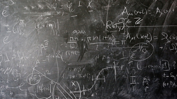 GENEVA, SWITZERLAND - APRIL 19: A detailed view of the blackboard with theoretical physics equations in chalk by Alberto Ramos, Theoretical Physics Fellow and visitor, Antonio Gonzalez-Arroyo from the Universidad Autonoma de Madrid (both not in frame) at The European Organization for Nuclear Research commonly know as CERN on April 19, 2016 in Geneva, Switzerland. (Photo by Dean Mouhtaropoulos/Getty Images)