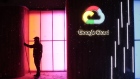 The Google Inc. logo sits illuminated on the company's exhibition stand at the Noah Technology Conference in Berlin, Germany, on Wednesday, June 6, 2018. The conference, one of the tech industry's premier events, was launched in 2009 and runs June 6-7. 