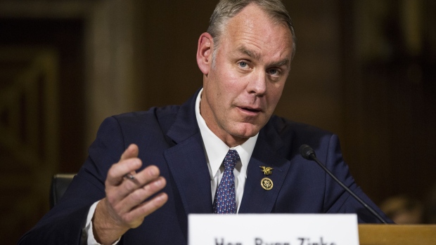 Representative Ryan Zinke, U.S. secretary of interior nominee for president-elect Donald Trump, speaks during a Senate Energy and Natural Resources Committee confirmation hearing in Washington, D.C., U.S. 