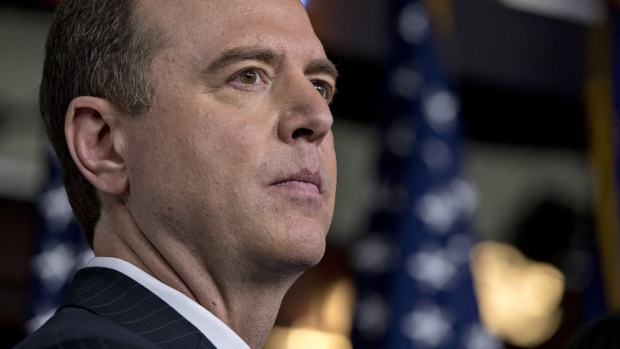 Representative Adam Schiff, a Democrat from California and ranking member of the House Intelligence Committee, listens during a news conference on Capitol Hill in Washington, D.C., U.S., on Wednesday, May 17, 2017. The chairman of the House Oversight Committee, Utah Republican Jason Chaffetz, on Tuesday demanded all Federal Bureau of Investigation memos and other records documenting communications between former Federal Bureau of Investigation (FBI) James Comey and U.S. President Donald Trump by May 24. Photographer: Andrew Harrer/Bloomberg