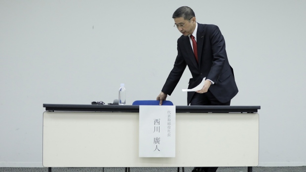 Hiroto Saikawa, president and chief executive officer of Nissan Motor Co., arrives for a news conference in Yokohama, Japan, on Monday, Dec. 17, 2018. Nissan's board failed to pick a successor for former Chairman Carlos Ghosn, leaving the carmaker without a top official as it enters the fifth week since the car titan’s arrest and faces escalating tensions with partnerRenault SA