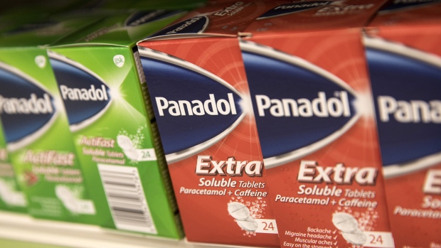 Boxes of Panadol soluble paracetamol, produced by GlaxoSmithKline Plc, sit on display at a J Sainsbury Plc supermarket in Redhill, U.K., March 27, 2018