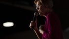 Senator Elizabeth Warren speaks during an organizing event in Des Moines, Iowa, U.S.