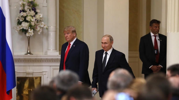 Donald Trump and Vladimir Putin. 